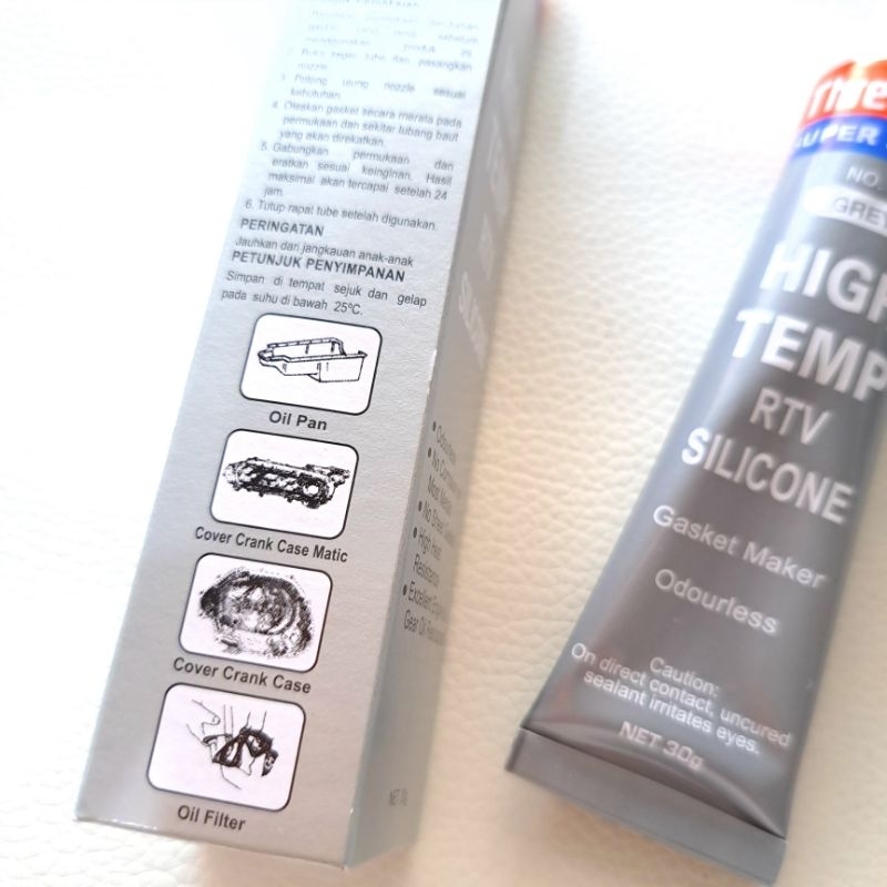 Jual LEM PAKING GASKET THREEBOND GREY HIGH TEMP RTV SILICONE 30GR ...