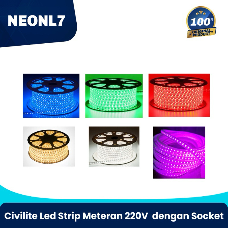 Jual CIVILITE LED STRIP 2835 METERAN 220V LAMPU PLAFON | Shopee Indonesia