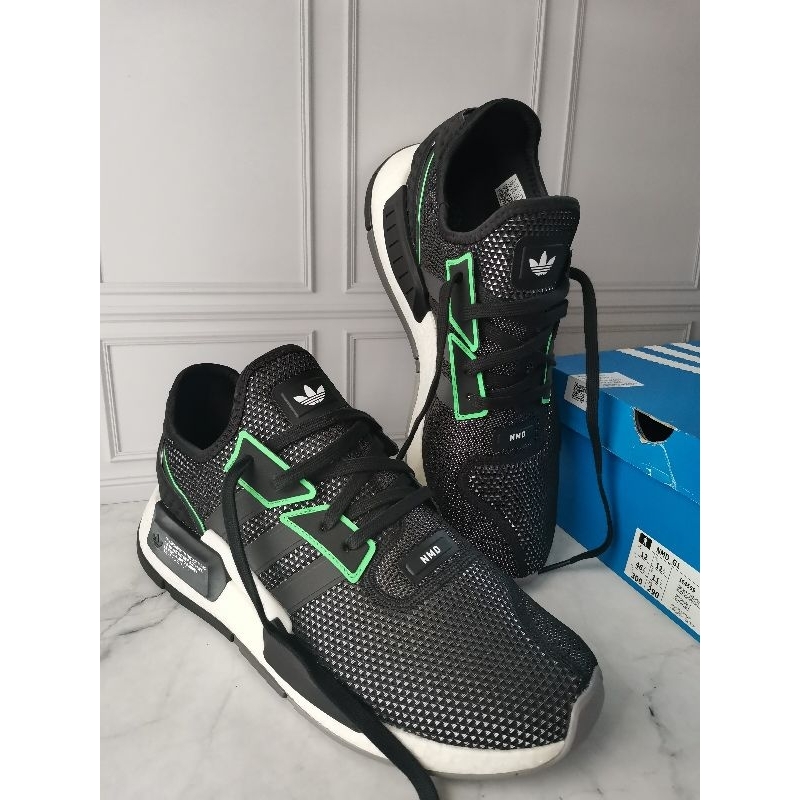 Jual NEW SEPATU ADIDAS NMD G1 BLACK WHITE GREEN Size 46,5 ORIGINAL