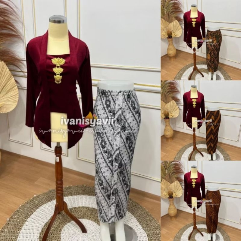 Jual (1set Cewek) Kebaya + Rok Plisket | Kebaya Cantik, Domas- Warna ...
