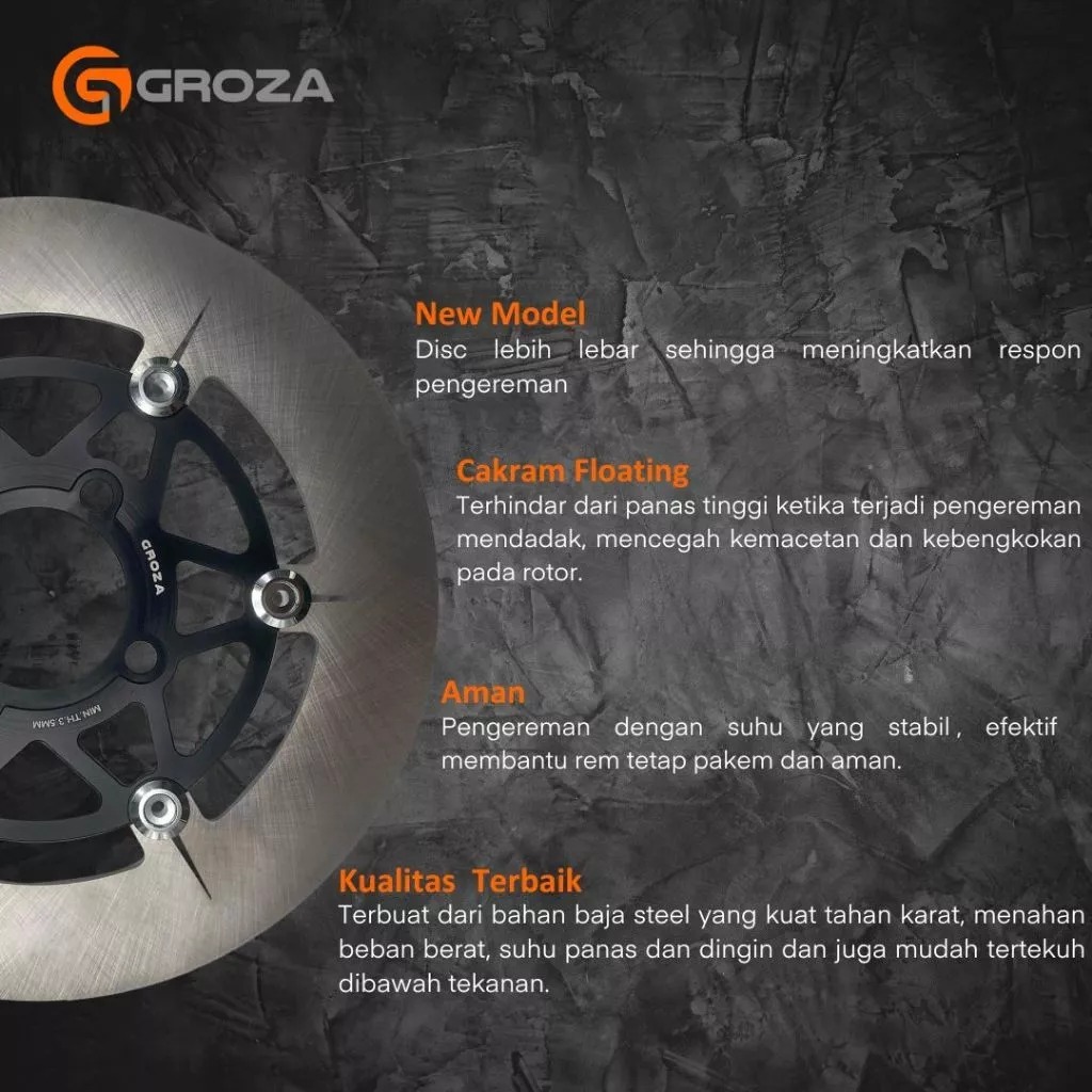 Jual GROZA - DISC DISK BRAKE DEPAN PIRINGAN CAKRAM FLOATING HONDA 260MM ...
