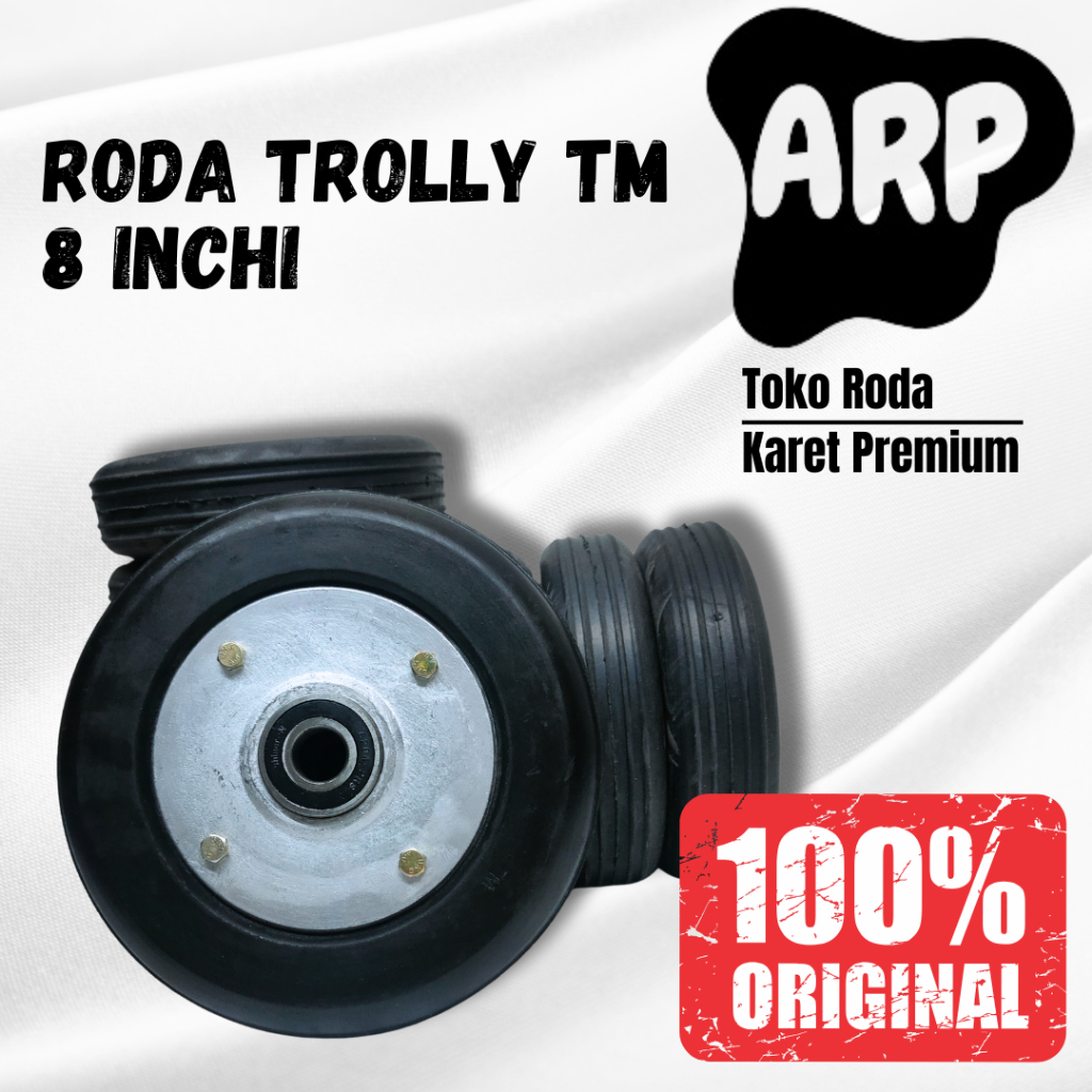 Jual Roda Troli 8 inch Double Bearing Velg Aluminium Laher 6204 Full ...
