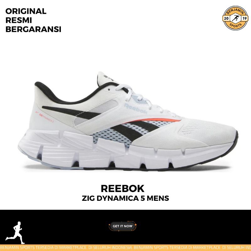 Jual Sepatu lari pria Reebok Zig dynamica 5 - White black / Red ...