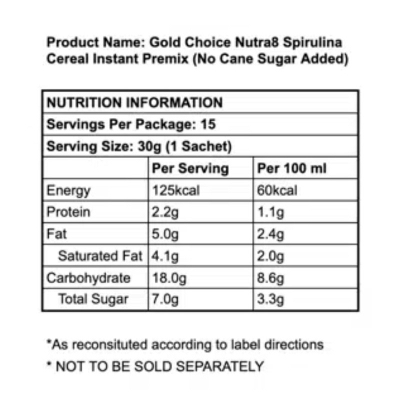 Jual Gold Choice Nutra 8 Spirulina Cereal No Sugar 15x30gr | Shopee ...