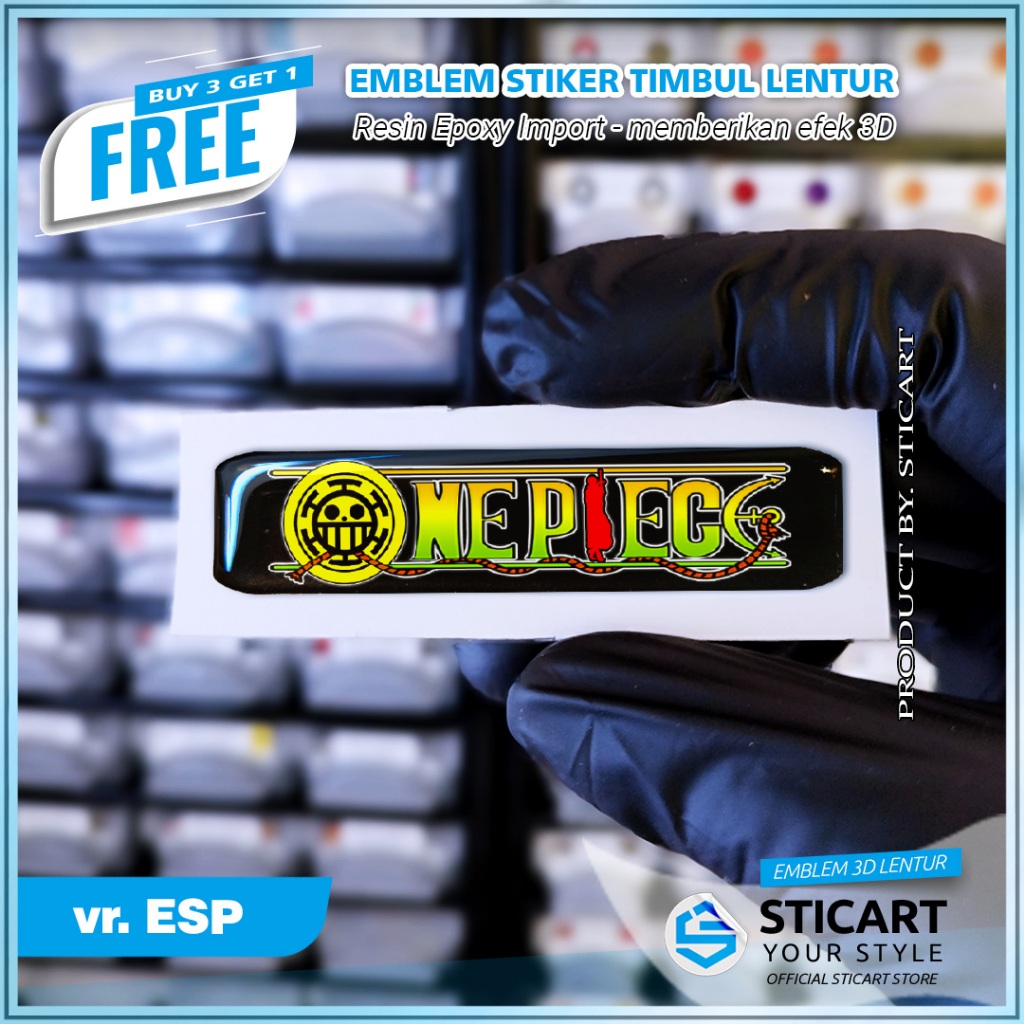 Jual EMBLEM TRAFALGARLAW Series ONE PIECE TIMBUL STIKER MOTOR ESP Box ...