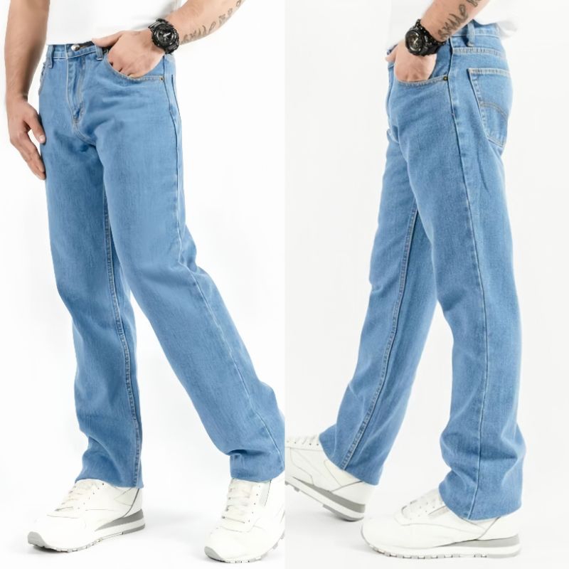 Celana Jeans Panjang Pria Standar Reguler Bahan Denim Premium