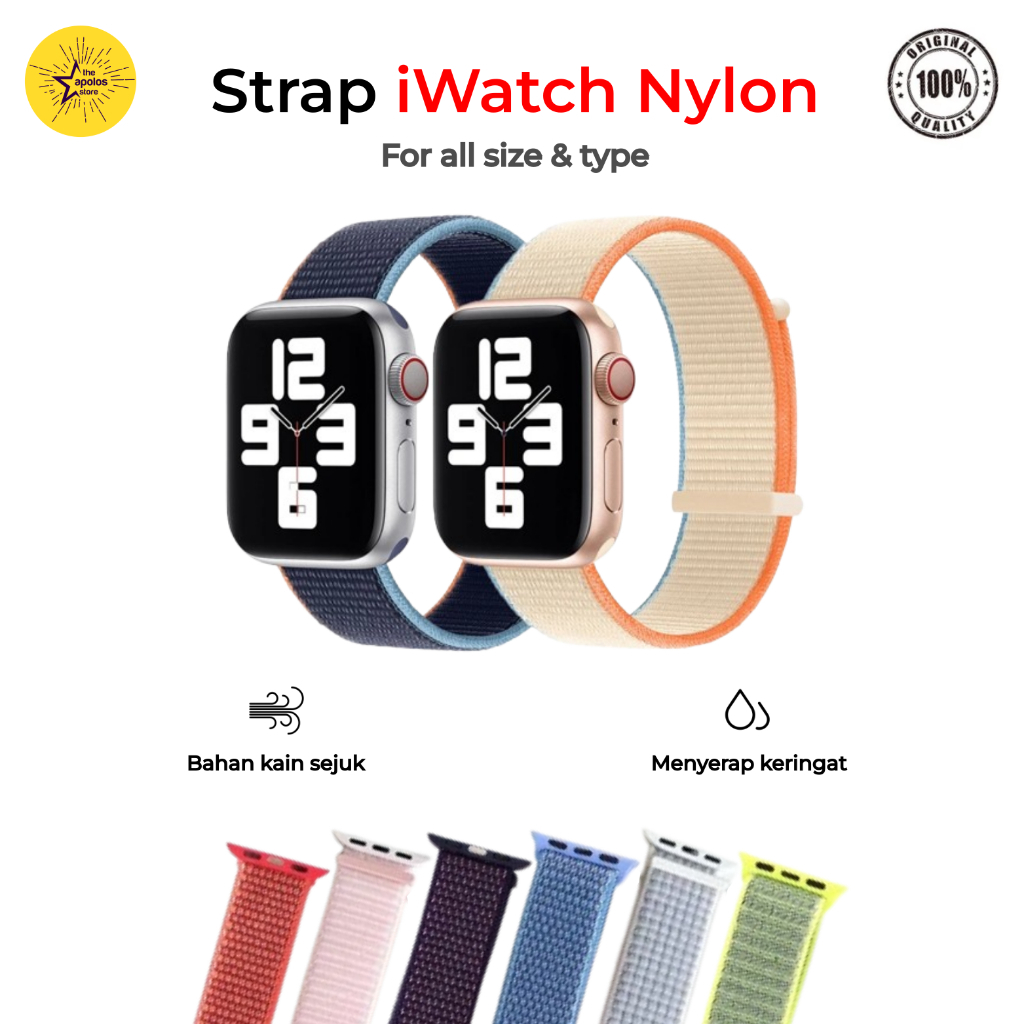 Strap Premium Nylon Loop Apple Watch Series Ultra 11/10/9/8/7/6/5/4 Bahan Nilon Watch Band Iwatch Tali 49 45 44 40 41 38mm Smartwatch 8 Ultra 8 MAX 9 PRO S20 T800+ T500 T55