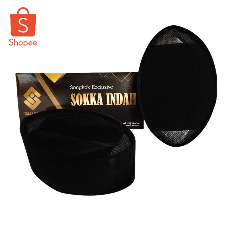 Peci Songkok Hitam AC Peci Hitam Halus Terbaik By SOKKA INDAH PREMIUM QUALITY