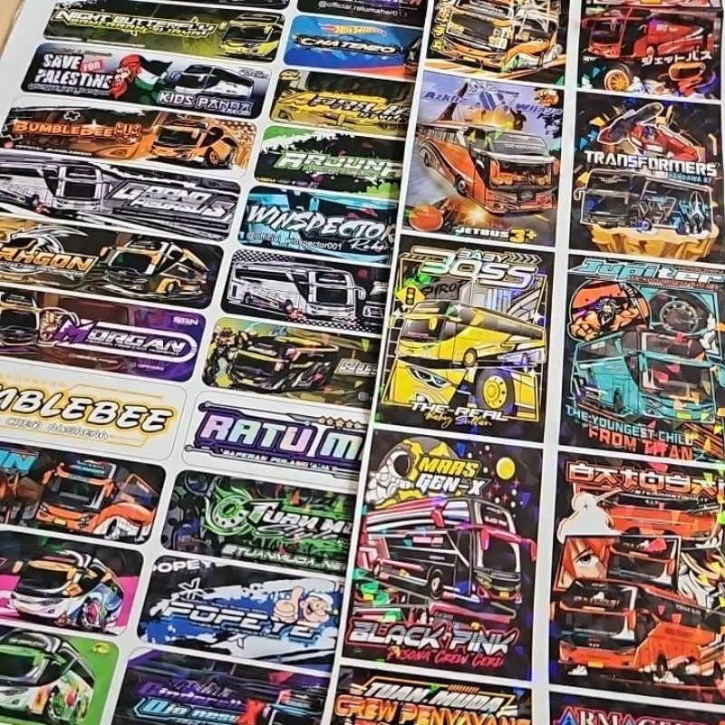 Jual sticker bus basuri sepeda mobil motor helm / stiker brand logo ...