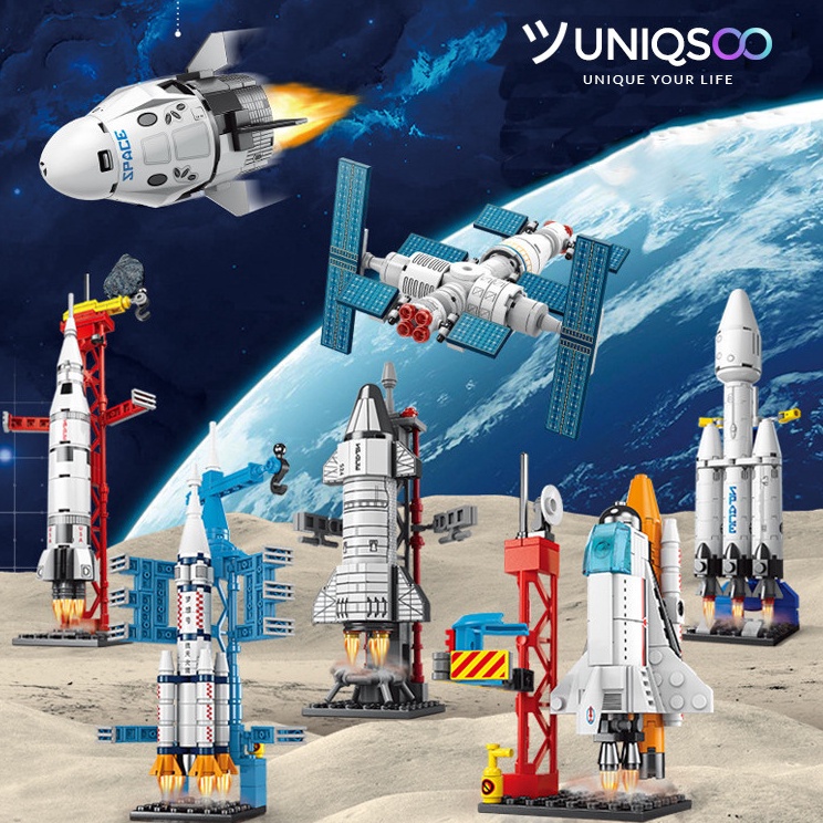 Jual Serba Ada UNIQSOO Brick Mini Roket SPACE SHUTTLE Miniatur Pesawat ...