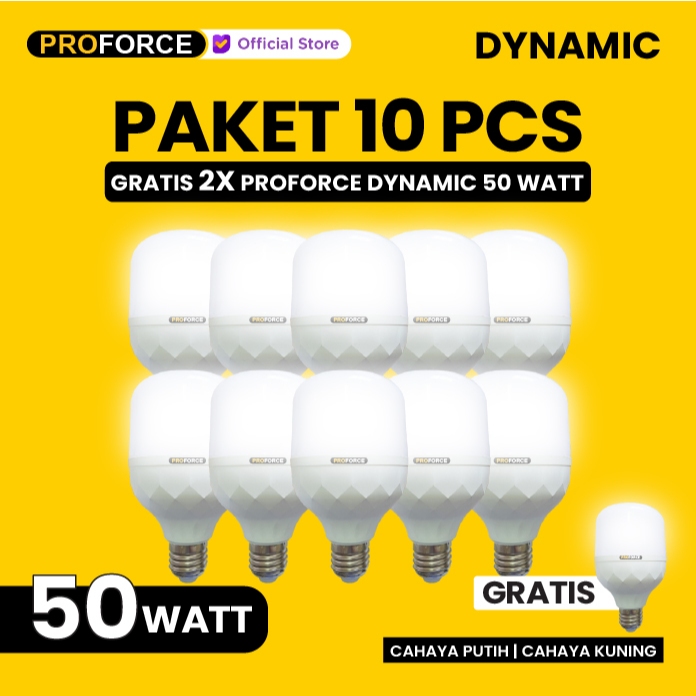 Jual Lampu Bohlam LED Proforce Dynamic 50 Watt 5000 Lumen Paket 10 Pcs ...