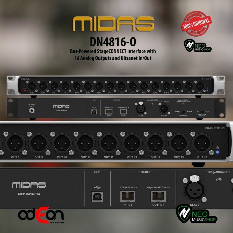 Jual MIDAS DN4816-O Stage CONNECT Interface with 16 Analog Outputs and ...