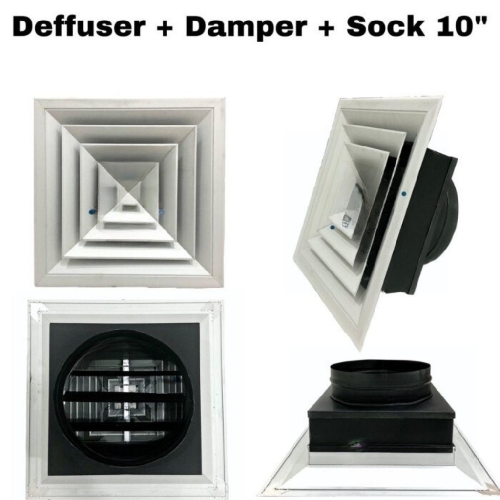 Jual grille air Diffuser ukuran 37 x 37 cm + OBD + sock 10