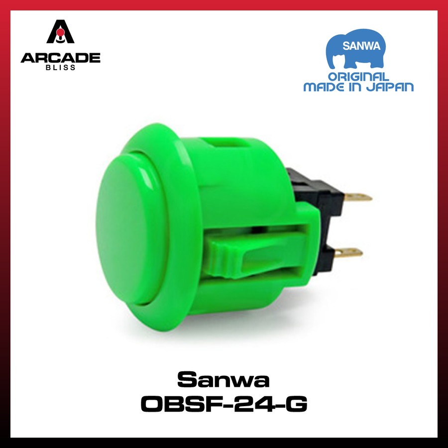 Jual Original SANWA OBSF-24-G Green Hijau Push On Button 24mm Arcade ...