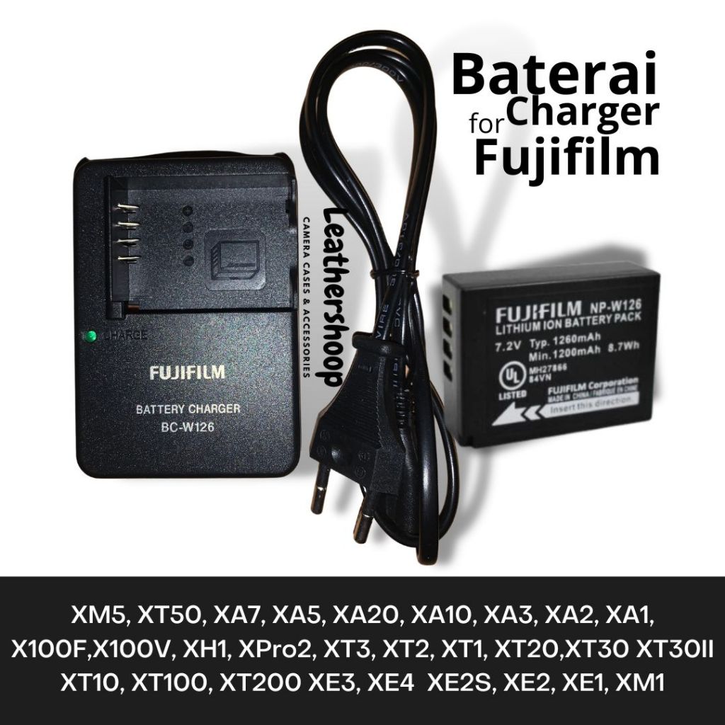 Caricabatterie Doppio LED Per Fujifilm NP-W126 / NP-W126S – Compatibile X100V, XT3, XT100, X-E4