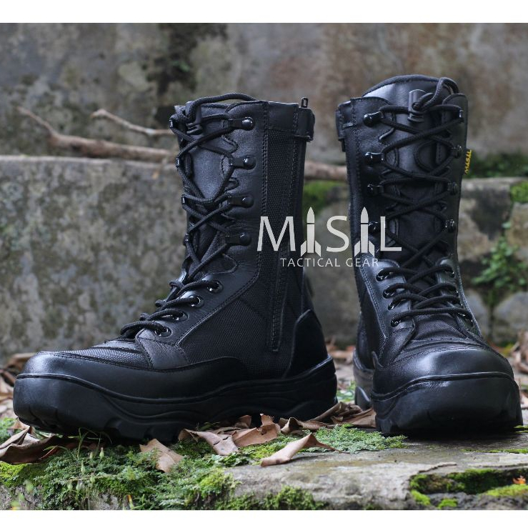 Jual Misil Sepatu Pdl Weba Jatah TNI Kerja Lapangan Kulit Asli Hitam ...