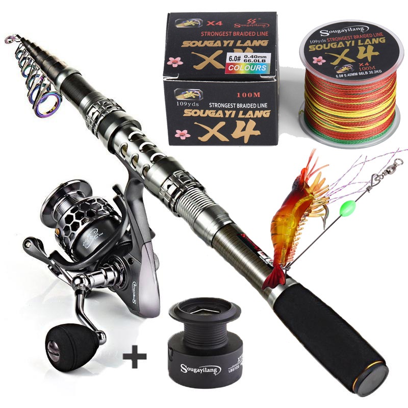 Jual Joran Pancing Set 1.8-2.7M Carbon Joran 1000-5000 Reel 5.5:1 Joran ...