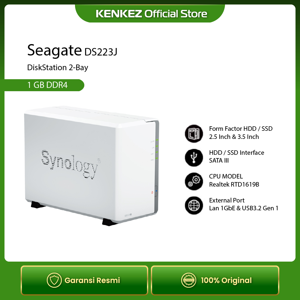 Jual Synology DS223J DiskStation 2-Bay 1.7GHz / 1GB NAS Server Storage ...