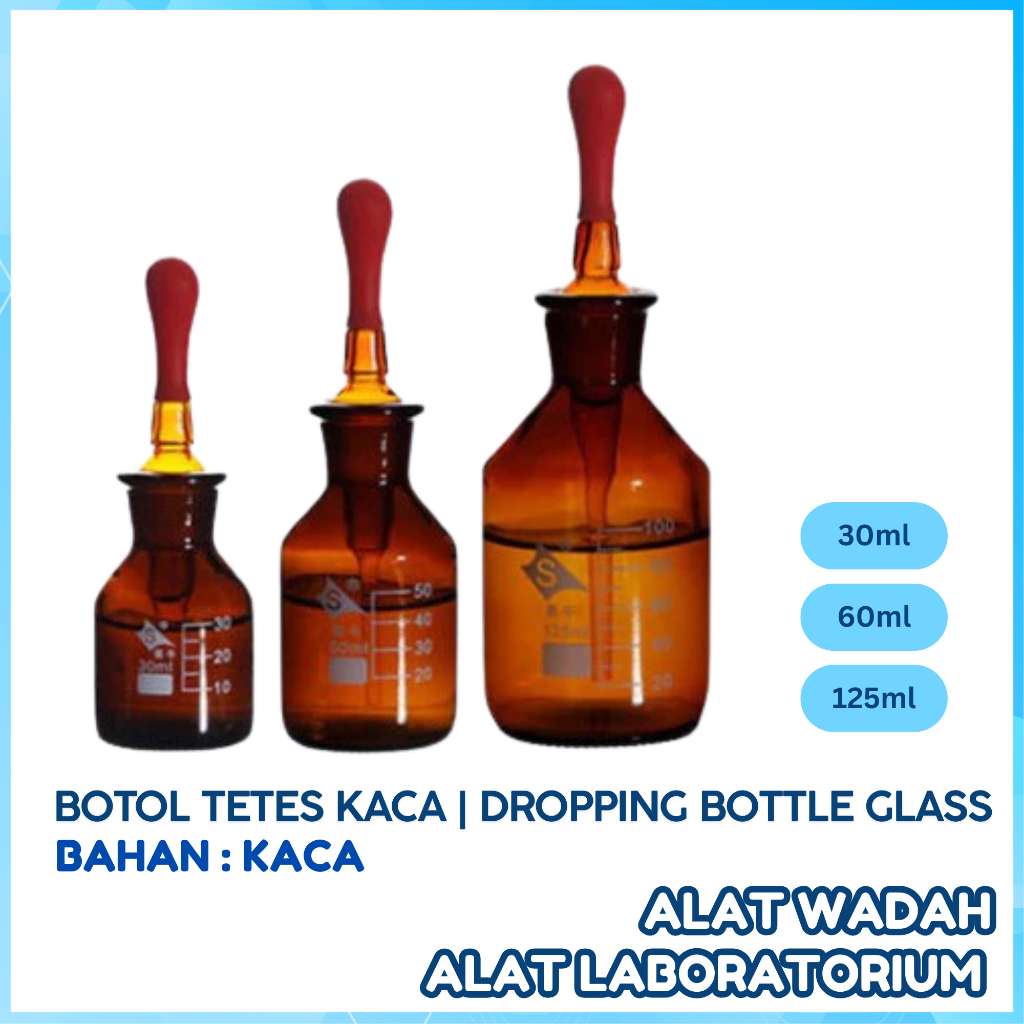 Jual BOTOL TETES KACA DENGAN SKALA | DROPPING BOTTLE GLASS WITH SCALE ...