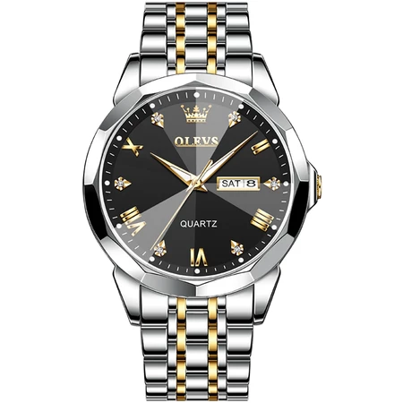 RK003 OLEVS Jam Tangan Pria Anti Air Original Stainless Steel Luminous Men Watch Analog Model 9932
