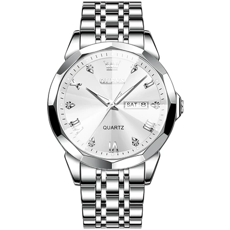 RK003 OLEVS Jam Tangan Pria Anti Air Original Stainless Steel Luminous Men Watch Analog Model 9934