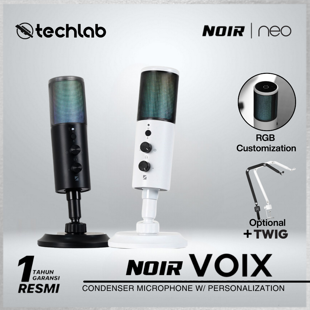 Jual Noir Voix Microphone / Mic Condenser Zero Latency With USB C ...