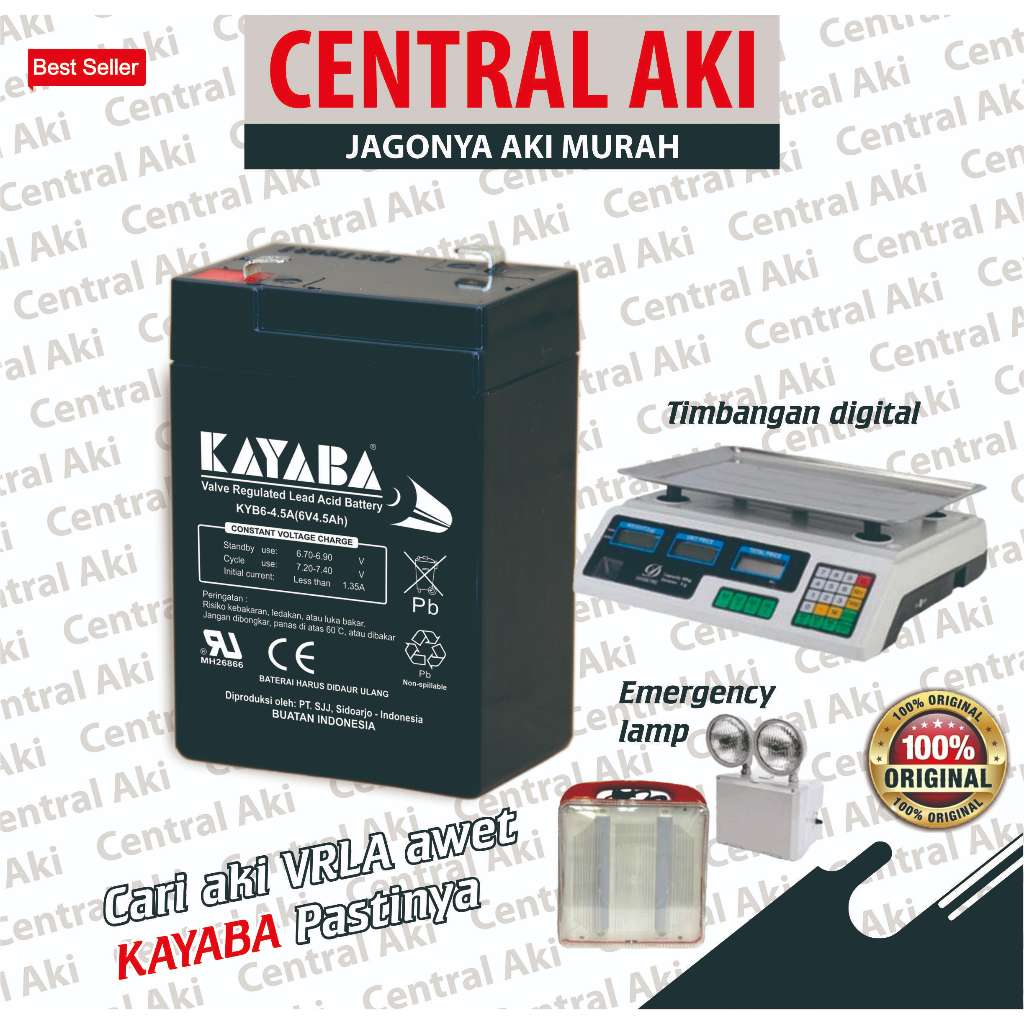 Aki UPS VRLA 6V 4,5AH BATERAI MOTOR MAINAN ANAK MOBIL MOBILAN BATTERY RC CONTROL