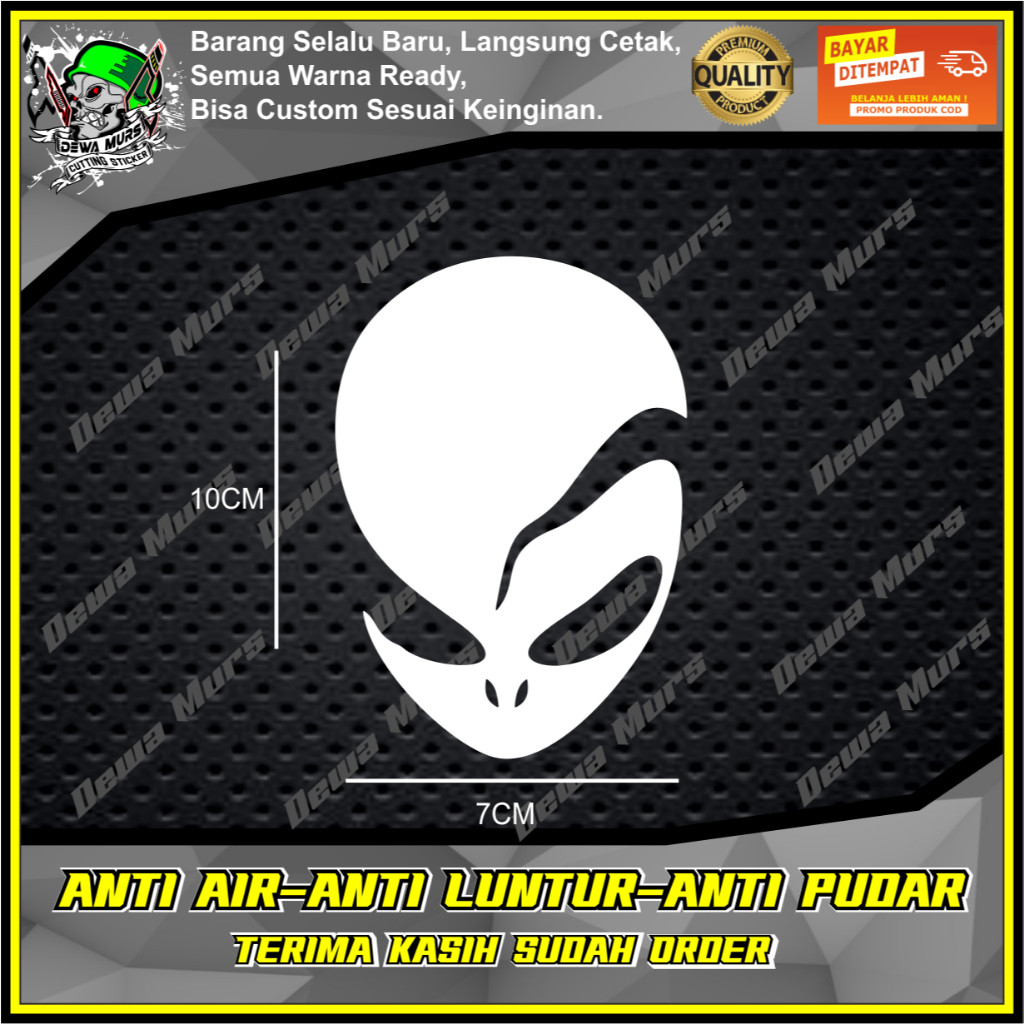 Jual Cutting Sticker KEPALA ALIEN RETAK Cocok Buat Motor Dan Mobil ...