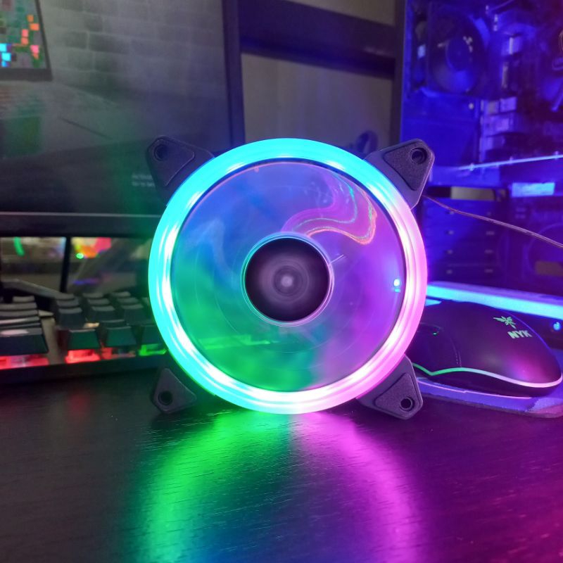 Jual Fan Casing CPU komputer Led RGB Ring NYK AURA | Shopee Indonesia