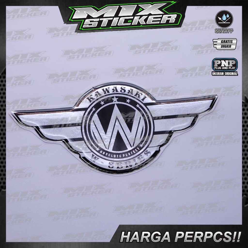 Jual Emblem logo kawasaki w series / emblem timbul kawasaki w175 ...