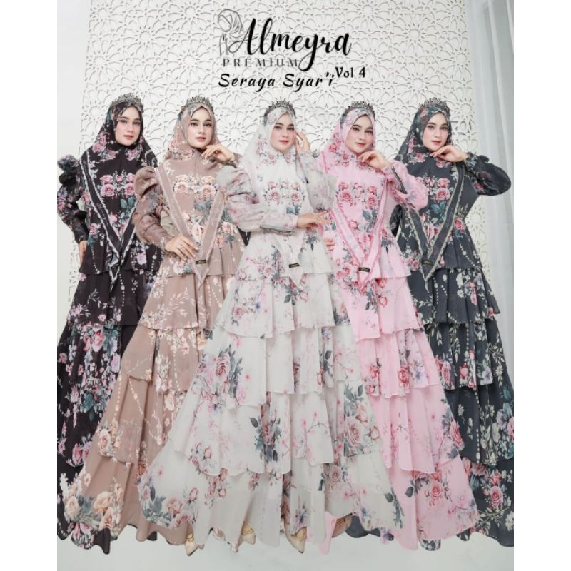 Jual Seraya Set Syar'i by Almeyra Premium Gamis Printing Susun | Shopee ...
