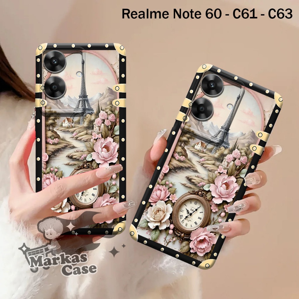 CUSTODIA Per REALME NOTE 60, C61, C63 - FLIP ORIZZONTALE COLORE NERO Con Chiusura Magnetica Invisibile E Interno In Tpu Silicone