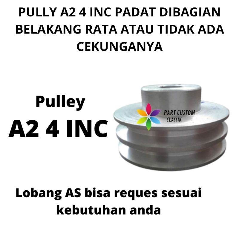 Jual Pulley pully puli Puley Poli polly Aluminium 4INCH JALUR A2 PADAT ...