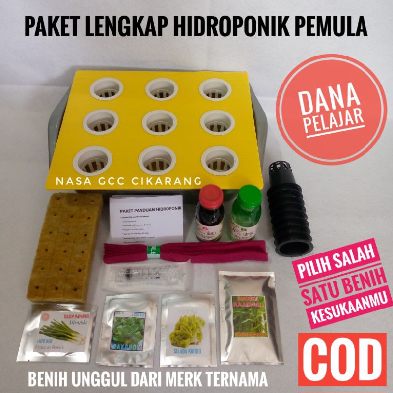 PAKET HIDROPONIK LENGKAP PEMULA 1 BAK 9 LUBANG