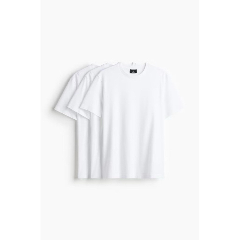 H&M Pria 3-Paket Kaos Fit Biasa
