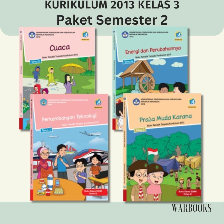 Jual Buku Tematik K13 PAKET Kelas 3 Semester 2 Tema 5 6 7 8 | Shopee ...