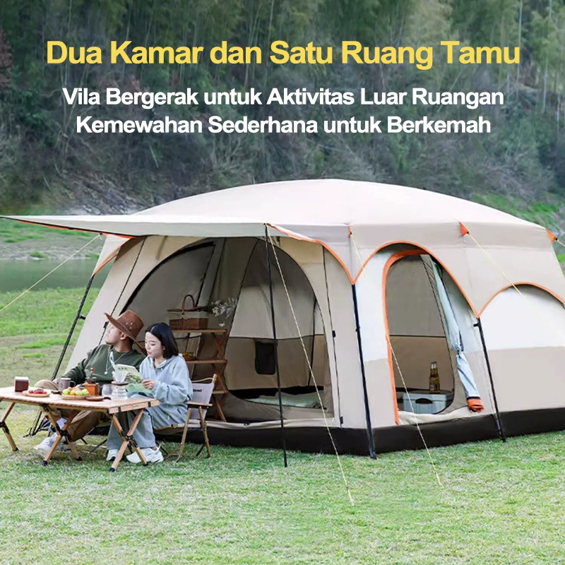 Tenda Camping Kapasitas 8-12 Orang Tenda Gunung Outdoor Dan Indoor Tenda Otomatis Tenda Camping Outdoor 2 Ruangan Tenda Glamping Waterproof Luxury Besar Automatic Keluarga Tenda Kebutuhan Semalam Yang Liar Aksesoris Tenda