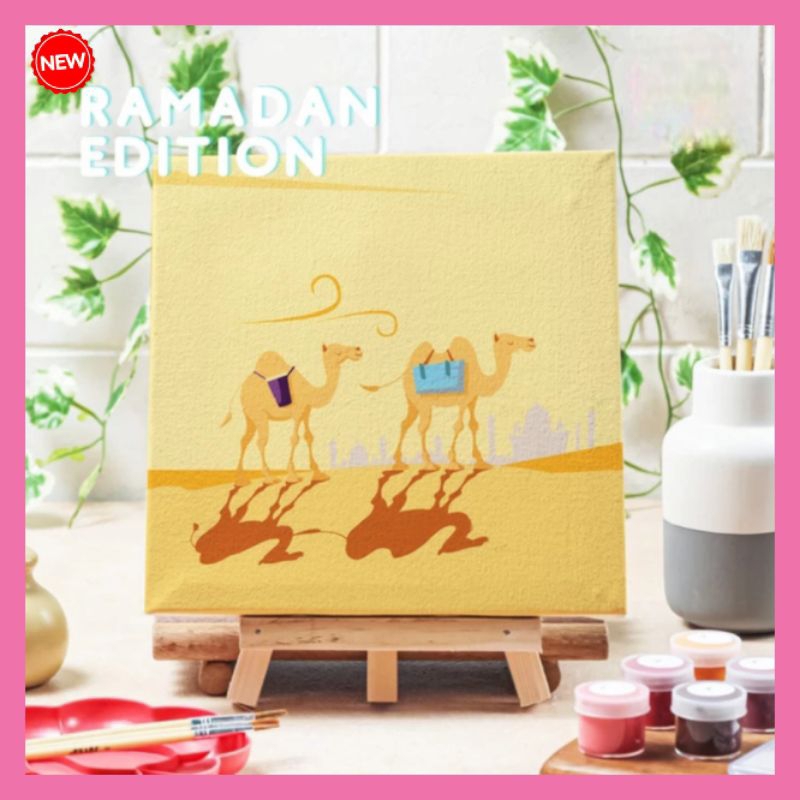 Jual DIY Painting by Number Canvas Lukisan Unta Gurun Pasir 20x20 Plus ...