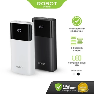 ROBOT Smart Powerbank Fast Charging 20000mAh New RT22S 15W 3 Port Output with LED Original - Garansi 1 Tahun