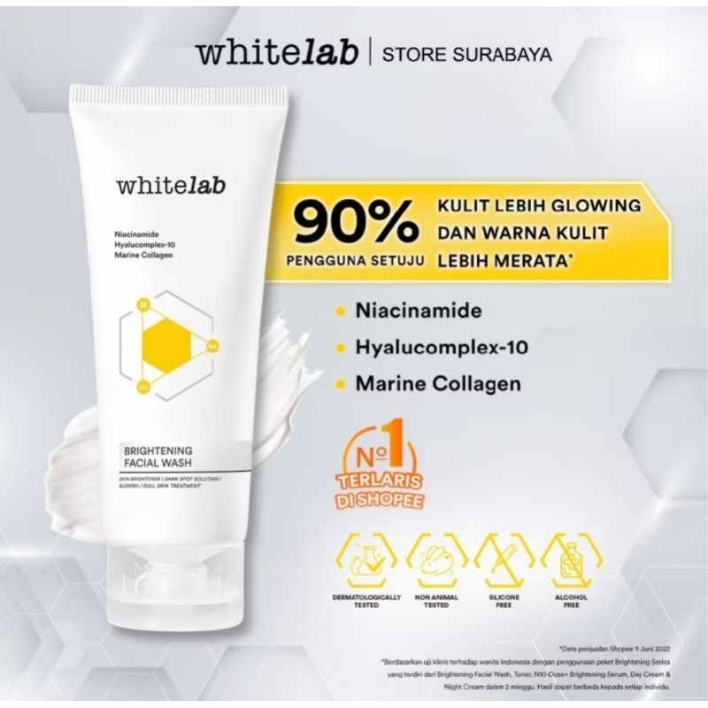 Jual Whitelab Brightening Facial Wash 100 Gram | Shopee Indonesia