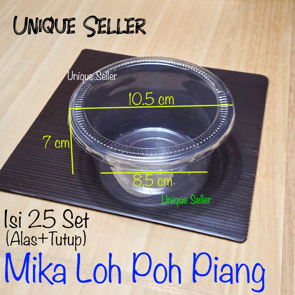 Jual [Isi25] Mika Puding 10.5 cm Alas+Tutup / Cup Mika Puding Mochi Kue ...