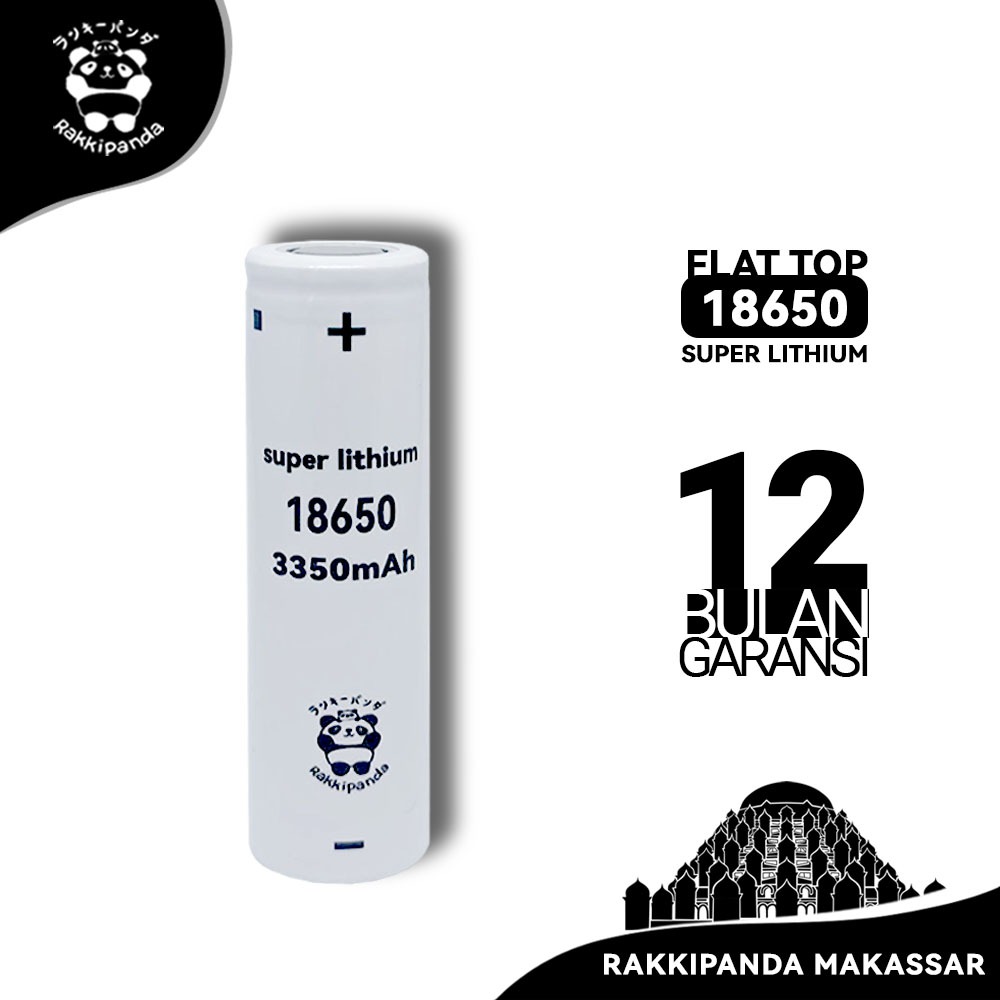 Jual Baterai Rakkipanda Rechargeable 18650 Super Lithium Flat Top ...