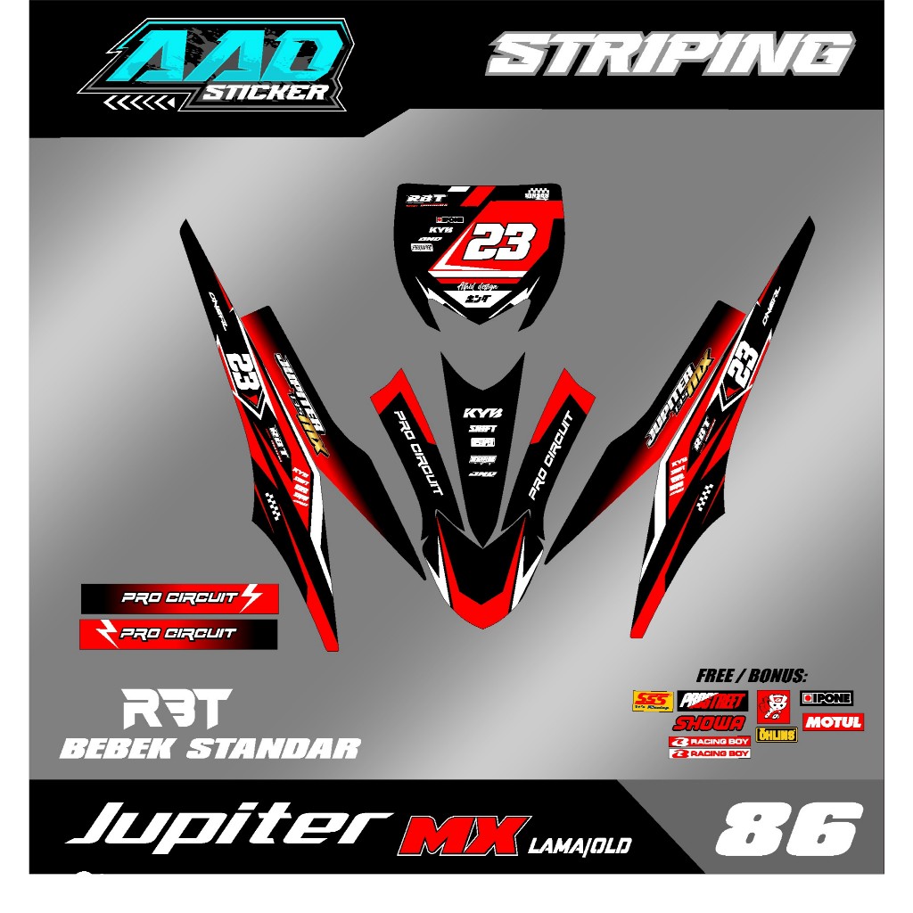 Jual STICKER STRIPING MOTOR RBT JUPITER MX OLD RBT BEBEK MODIF ...