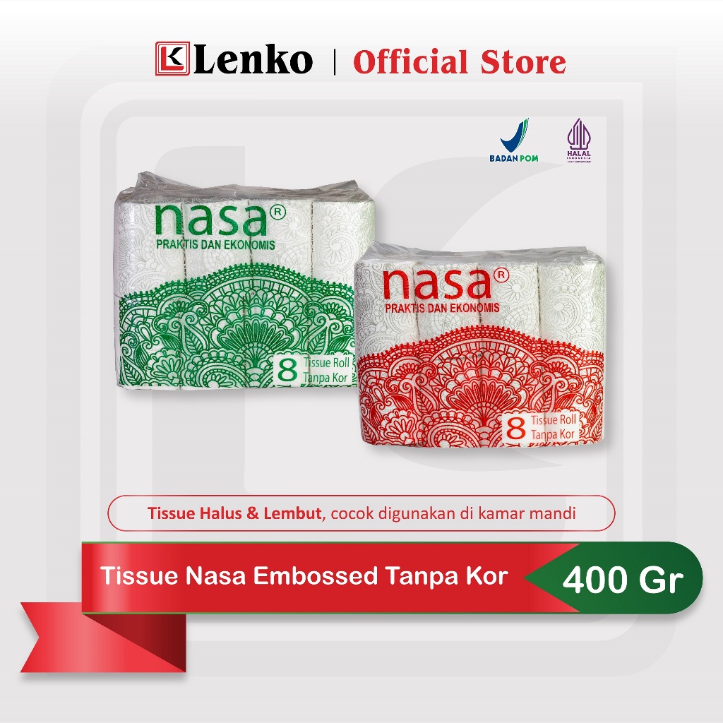 Jual Tissue Nasa Emboss Tanpa Core TKE 8 (400 gram) | Shopee Indonesia