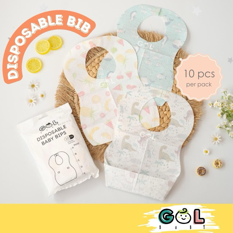GOL Baby Premium Disposable bip kertas celemek bayi apron bayi bip bayi  bips bayi anak