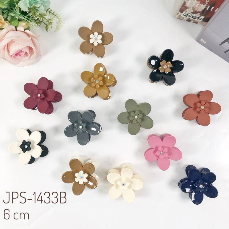 Jual PREMIUM Jepit Rambut Bunga Simple Warna Soft Ukuran 6cm | Shopee ...