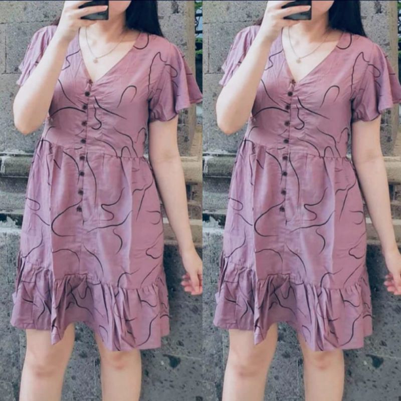 Jual Daster Busui Friendly Mini Terbaru Kancing Motif Salur Kekinian ...