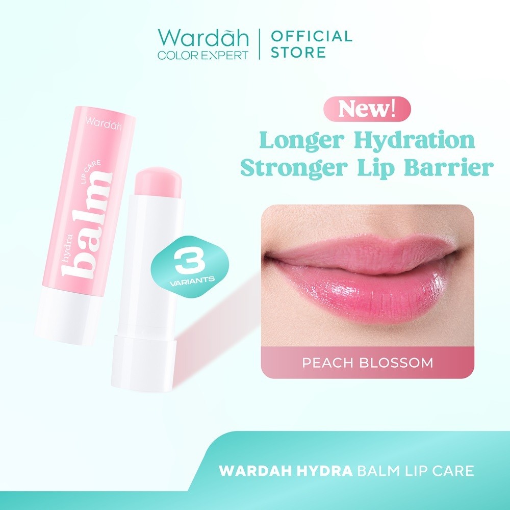 NEW! WARDAH Hydrabalm Lip Care 4g - Pelembab Bibir dengan SPF 15 - Petrolatum Murni 100% - Lip Balm, Lip Therapy - Hydrating, Plumping - Makeup