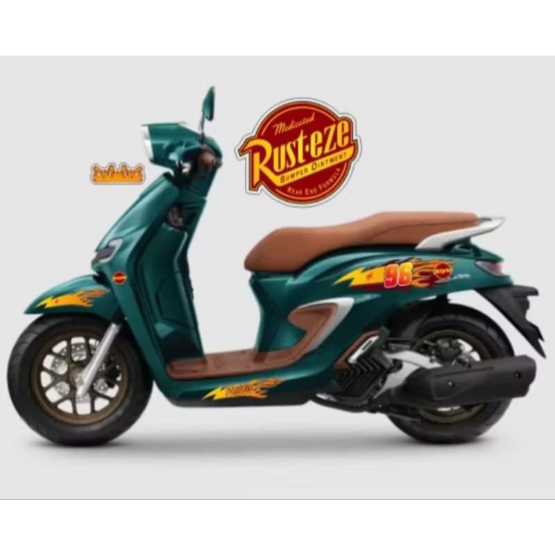 Jual STRIPING STICKER TRANSPARAN HONDA STYLO MOTIF RUST-EZE MCQUEEN ...