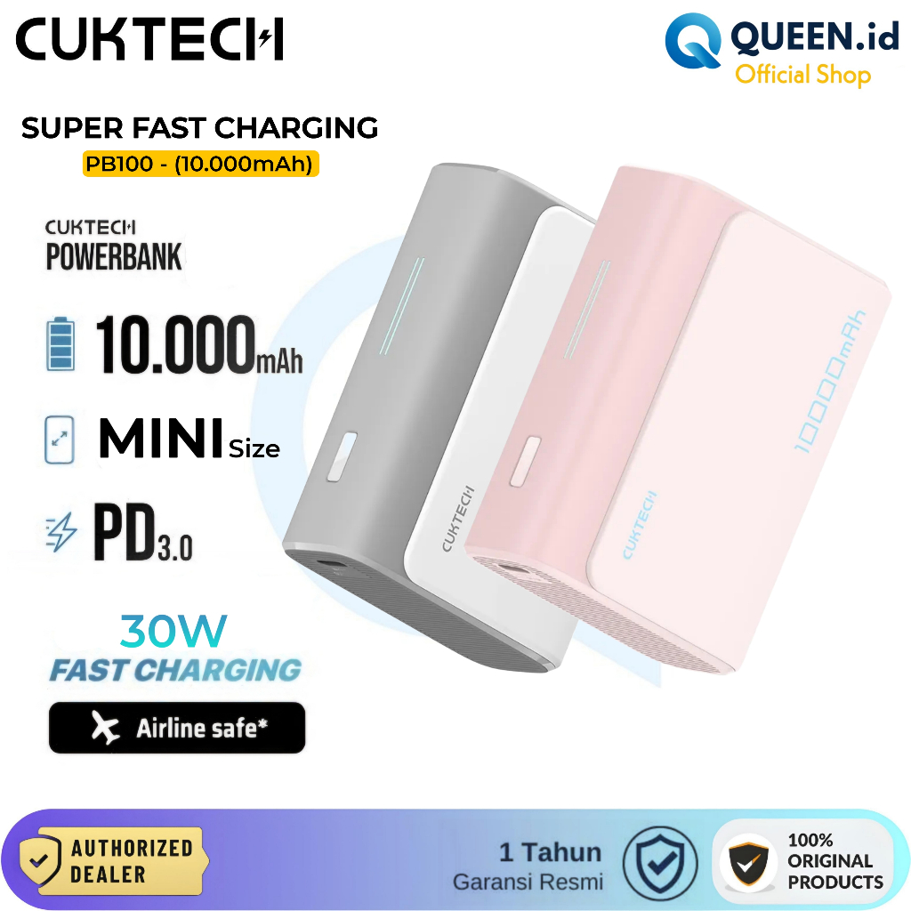 Jual CUKTECH PB100 Powerbank 10000mAh 30W USB TYPE C PD QC 3.0 Super ...